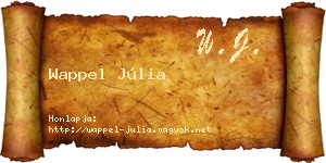 Wappel Júlia névjegykártya